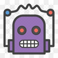 Robot Face Smiley Emoji Icon Of Colored - Clip Art,Purple Robot Emoji