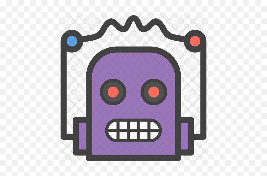 Robot Face Smiley Emoji Icon Of Colored - Clip Art,Purple Robot Emoji
