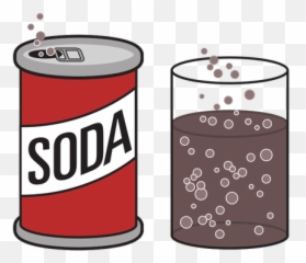 Soda Can And Glass - Clipart Black White Emoji