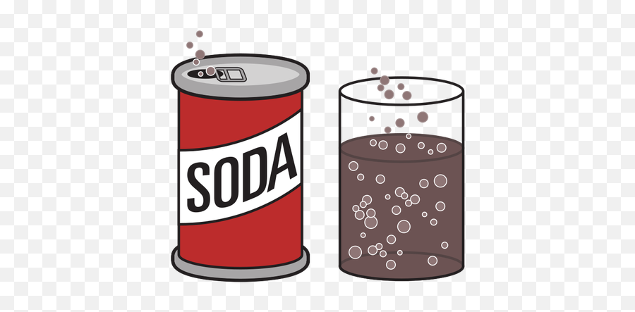 Soda Can And A Glass - Soda Clipart Black And White Emoji,Soft Drink Emoji