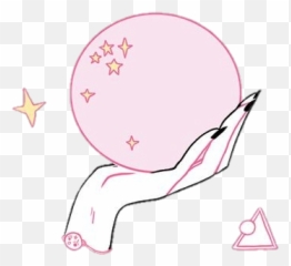 Grunge Softgrunge Pink Hand Cute Kawaii - Pink Crystal Ball Aesthetic Emoji,Gypsy Emoji