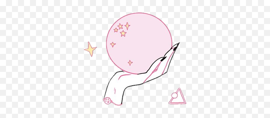 Grunge Softgrunge Pink Hand Cute Kawaii - Pink Crystal Ball Aesthetic Emoji,Gypsy Emoji
