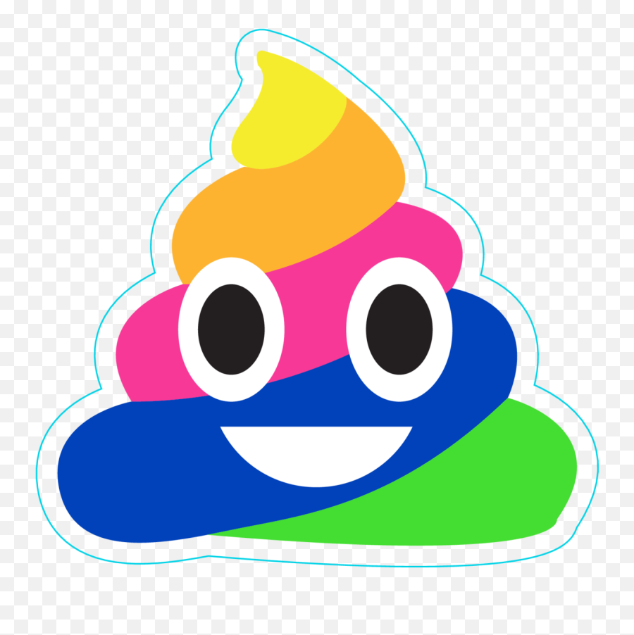 Rainbow Poop Emoji Sticker - Rainbow Poop Emoji Clipart,Shit Emoji Png