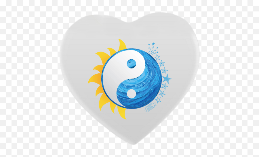 Heart Shaped Magnet With Printing Yoga - Circle Emoji,Blue Heart Emoticon