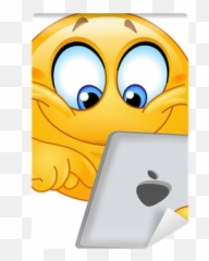 Emoticon With Tablet Wall Mural U2022 Pixers U2022 We Live To Change - Good Evening Smiley Face Emoji,Emoticon