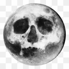 Skull Skullface Moon Halloween Scary - Full Tattoo Emoji