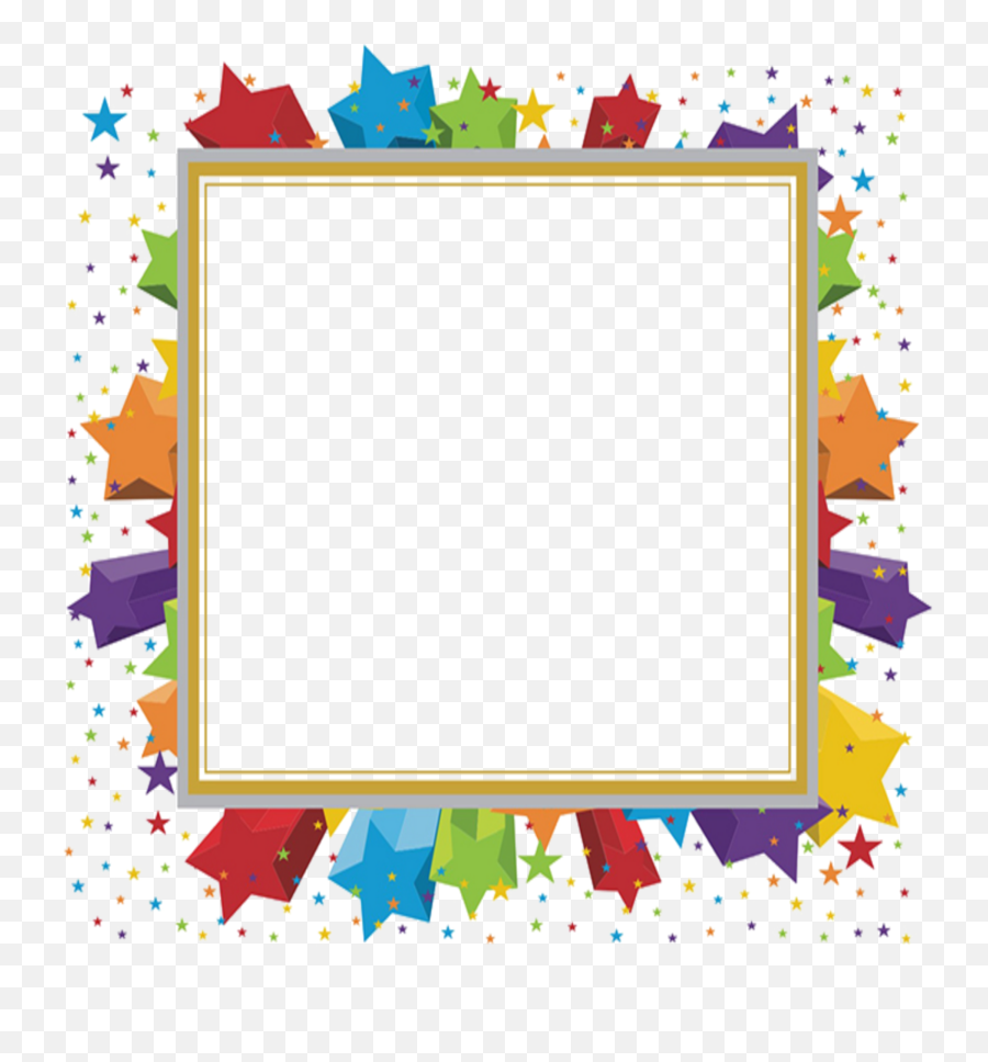 Mq Star Stars Frame Frames Border - Frame Colorful Clipart Borders Emoji,Emoji Borders