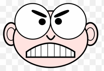 Face Cartoon Angry Glasses Aggressive - Insanity Crazy Clipart Emoji