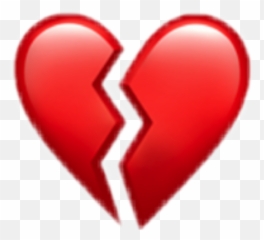 Broken Heart Love Red Emot Snapchat - Broken Heart Iphone Emoji,Red Heart Emoticon