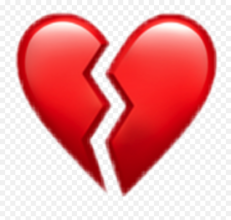 Broken Heart Love Red Emot Snapchat - Broken Heart Iphone Emoji,Red Heart Emoticon