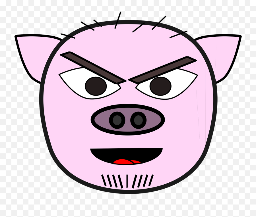 Angry Anthropomorphized Animals Evil Head Mean - Evil Pig Transparent Background Emoji,Crazy Emoji
