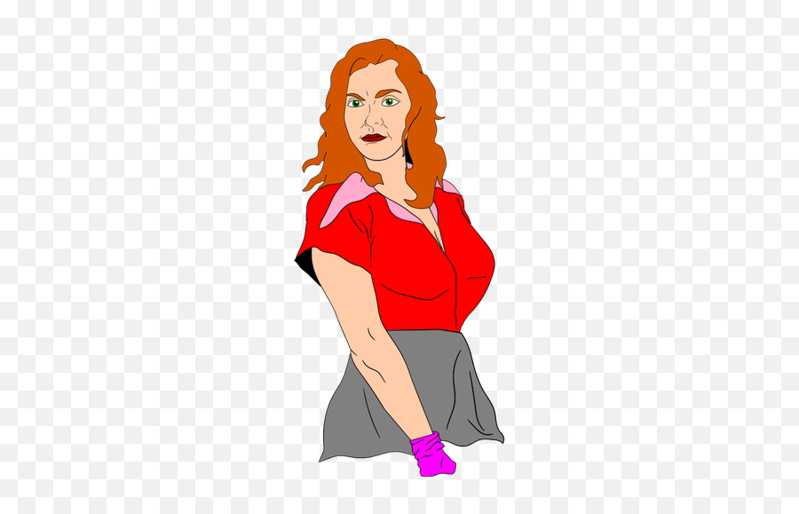 Vector Image Of Man Looking Woman In - Female Mad Hatter Clip Art Emoji,Red Dress Dancing Emoji