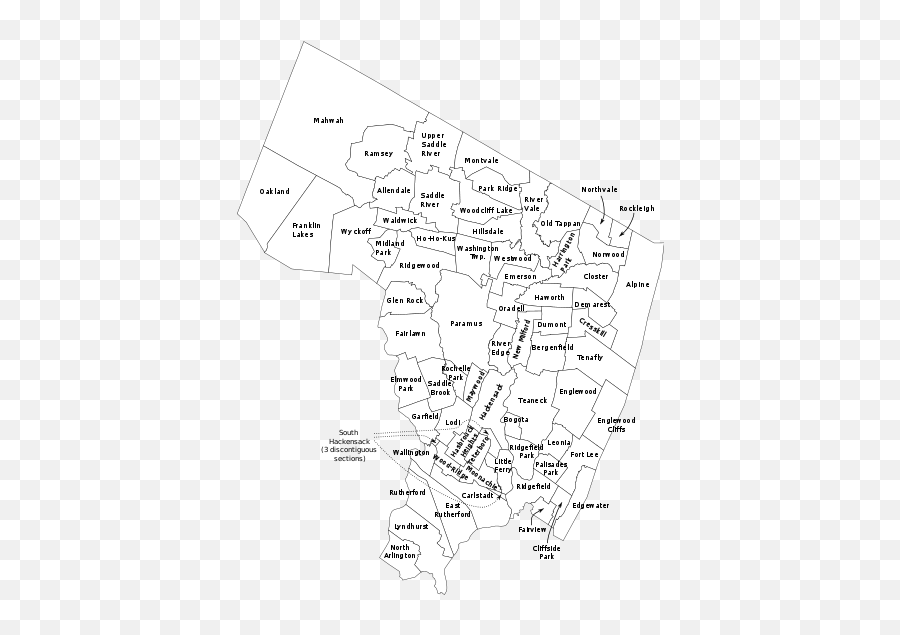 Bergen County Nj Municipalities Labeled - Towns In Bergen County Nj Emoji,Explosion Emoji