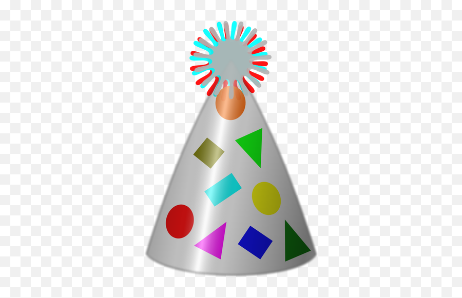 Vector Clip Art Of Party Hat Silver Plated - Party Hat Clipart Emoji,Happy Birthday Emoticon