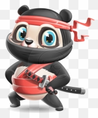 Ninja Panda Vector Cartoon Character Whatu0027s New On - Ninja Panda Emoji,Badger Emoji