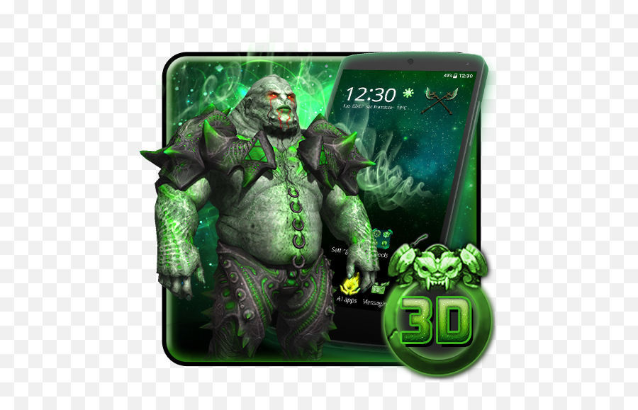 3d Green Vicious Alien Theme - Izinhlelo Zokusebenza Ku Pc Game Emoji,Orc Emoji