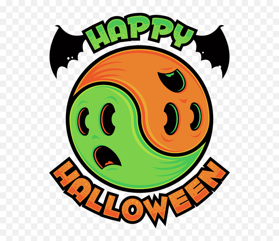 Happy Halloween Ghost Yin - Yang Tshirt Happy Halloween Ghost Emoji,Yin Yang Emoticon