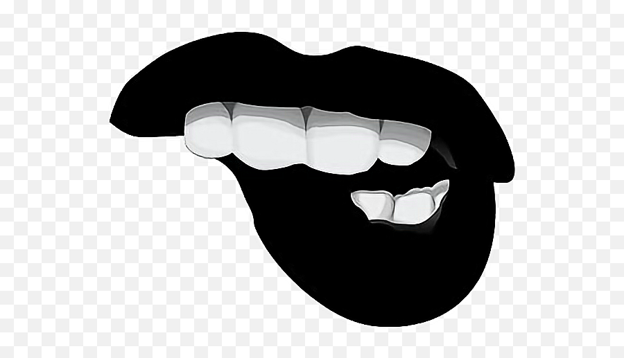 Lips Gothic Black Blacklips Stickers - Preto E Branco Desenhos Emoji,Black Lips Emoji