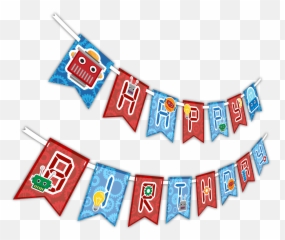 Robot Happy Birthday Party Banner U2013 Birthdaygalorecom - Birthday Emoji,Azores Flag Emoji
