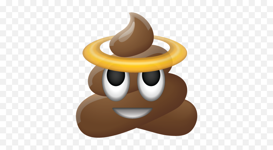 Kliptart - Poop With A Halo Emoji,Emoji Vinyl Stickers