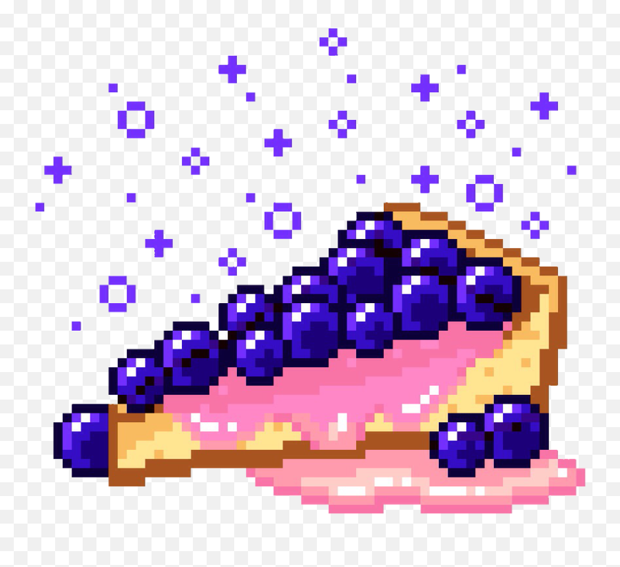 Pixel Kawaii Cake Blueberry Blue Cute - Pixel Blueberry Emoji,Blueberry Emoji