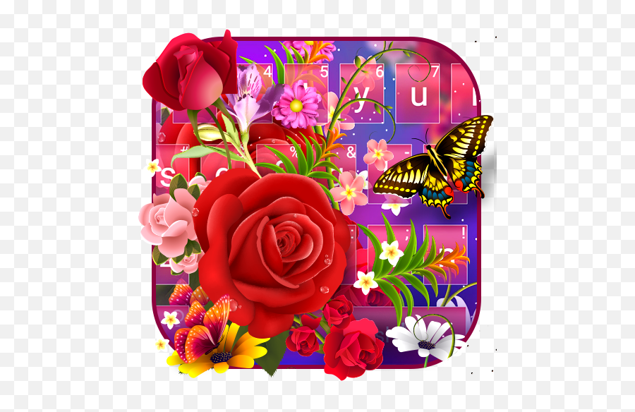 Color Rose Butterfly Love Keyboard Apk - Hd Emoji,Rose Emoticons