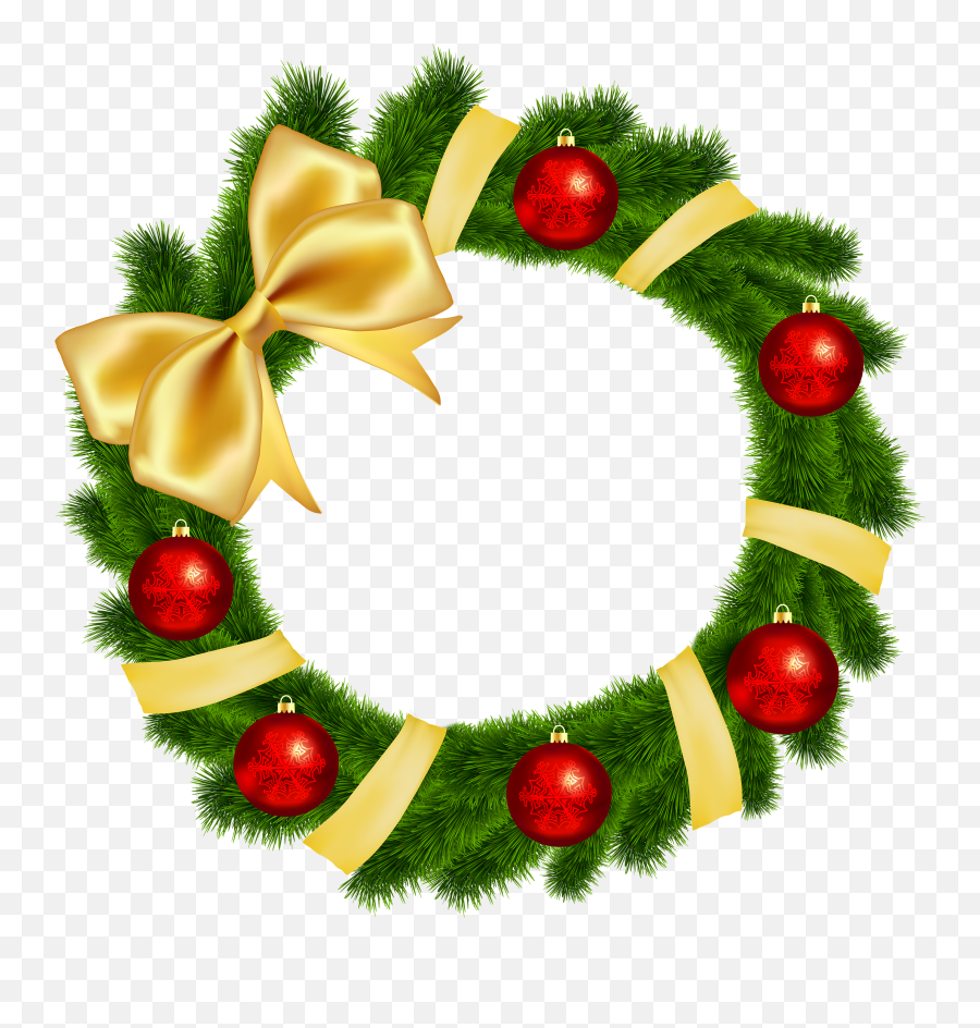 Free Christmas Wreath Clipart - Christmas Wreath Clipart Emoji,Christmas Emoji Png