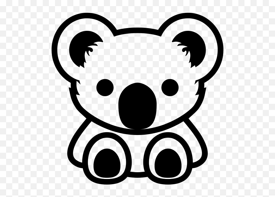 Emojione Bw 1f428 - Black And White Koala Clip Art Emoji,Bear Hot Emoji