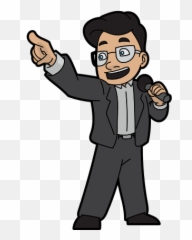 Charismatic Male Public Speaker - Cartoon Emoji