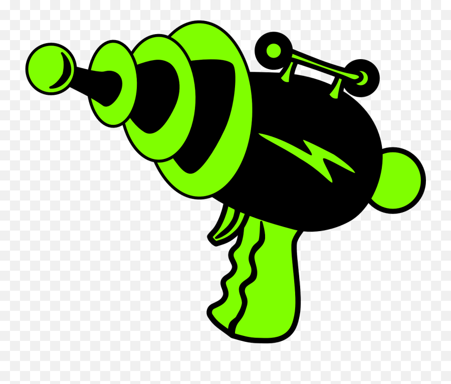 Gun Science Fiction Green Black Bolt - Laser Tag Gun Clipart Emoji,Water Pistol Emoji