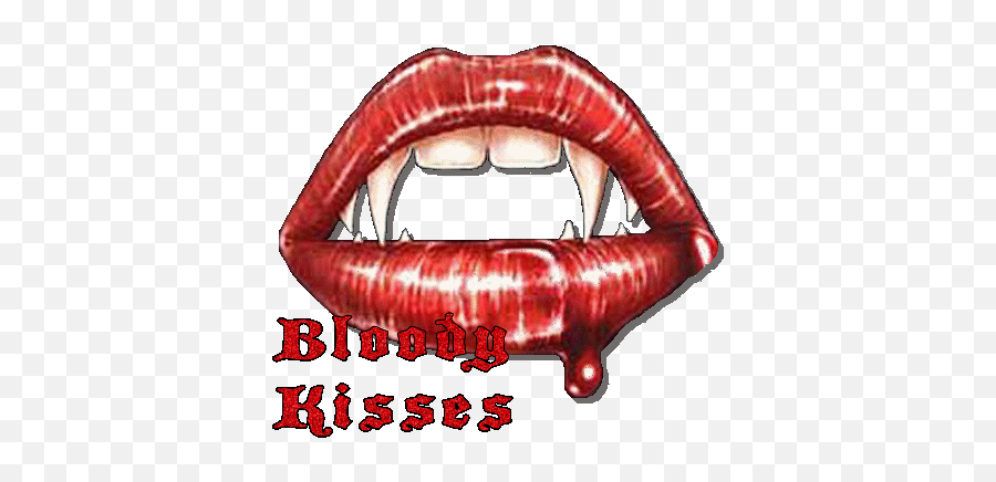 Lips Glitter Gif - Vampire Fangs Black Background Emoji,Emoticons Lips