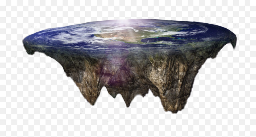 Flatearth Earth Mountain Space Fantasy - Floating Rock Png Emoji,Flat Earth Emoji