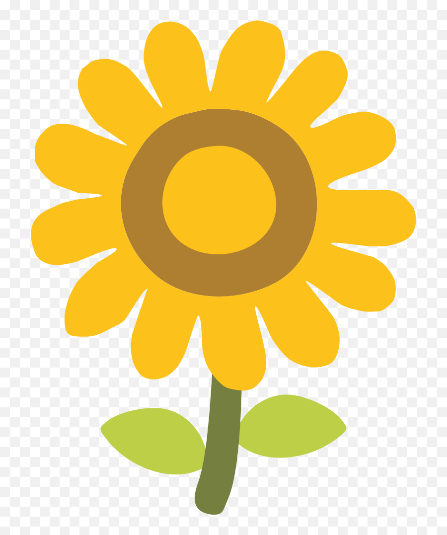 Sunflower Clipart Emoji - Cartoon Sunflower Clipart Png,Sunshine Emoji