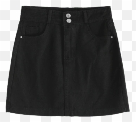 Zip Fly High Waisted Mini Denim Skirt - Miniskirt Emoji