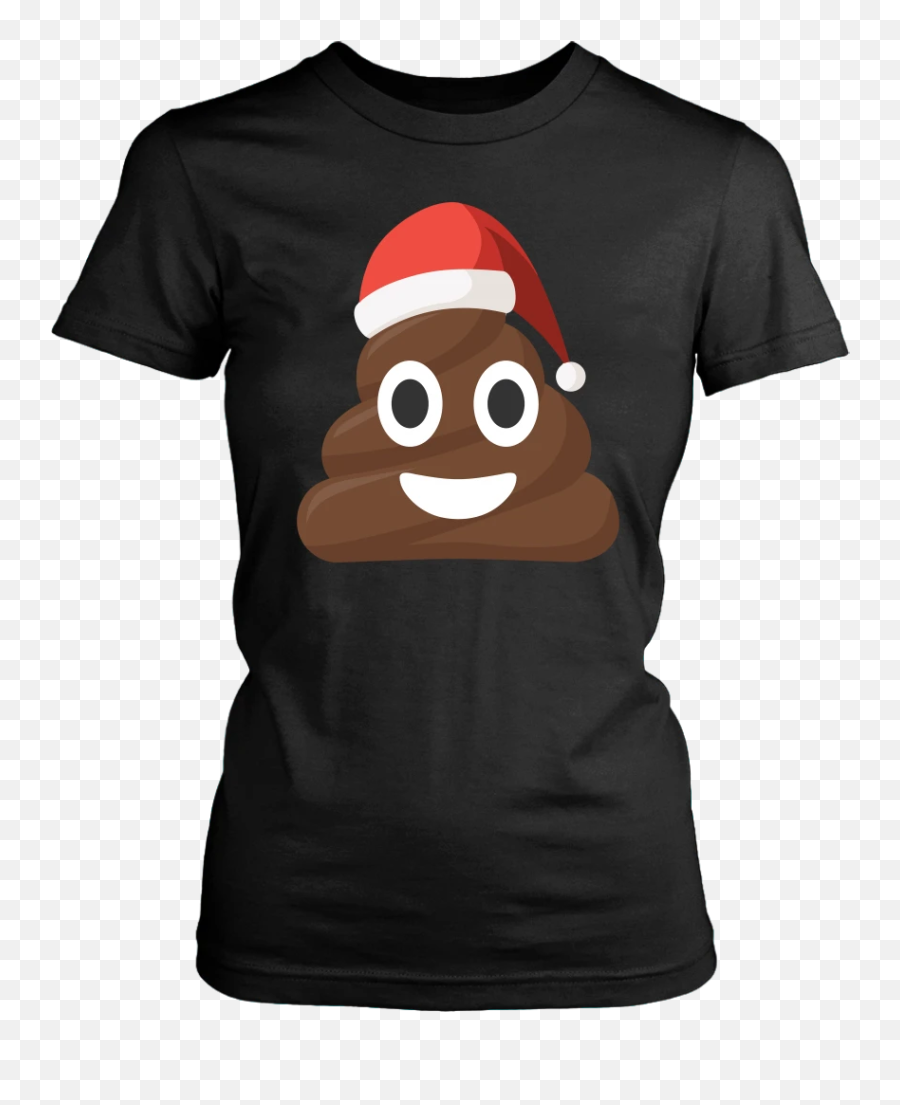 Funny Christmas Poop Emoji Santa Hat Shirts U2013 Customizedclothing - Cute Library T Shirts,Emoji With Hat