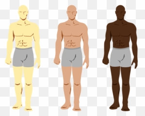Vector Drawing Of Three Masculine Men Characters - Weak Points Of Human Body Emoji,Skin Tone Emojis