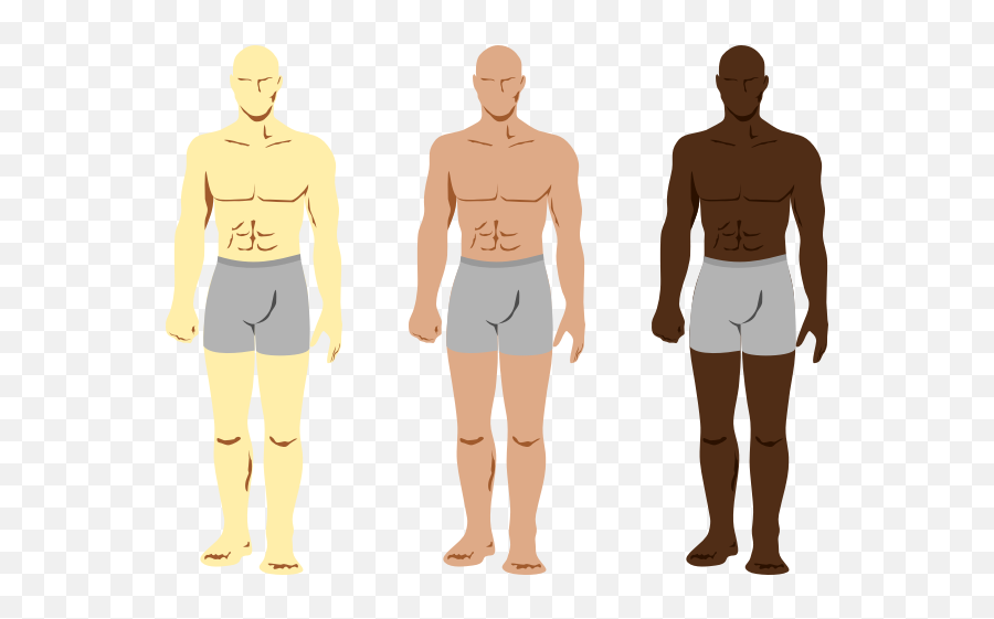 Vector Drawing Of Three Masculine Men Characters - Weak Points Of Human Body Emoji,Skin Tone Emojis