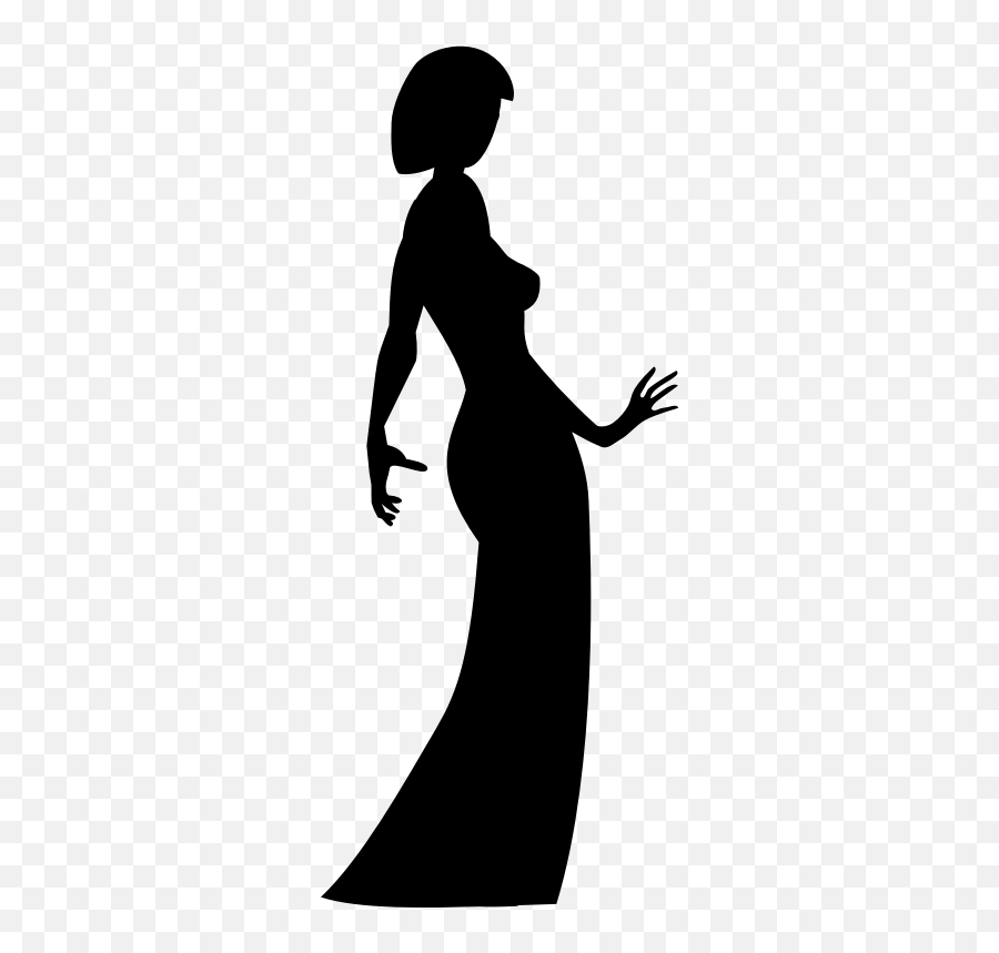Woman Silhouette Dress Clothing Clip Art - Woman Png Woman Dress Silhouette Emoji,Emoticon Dress