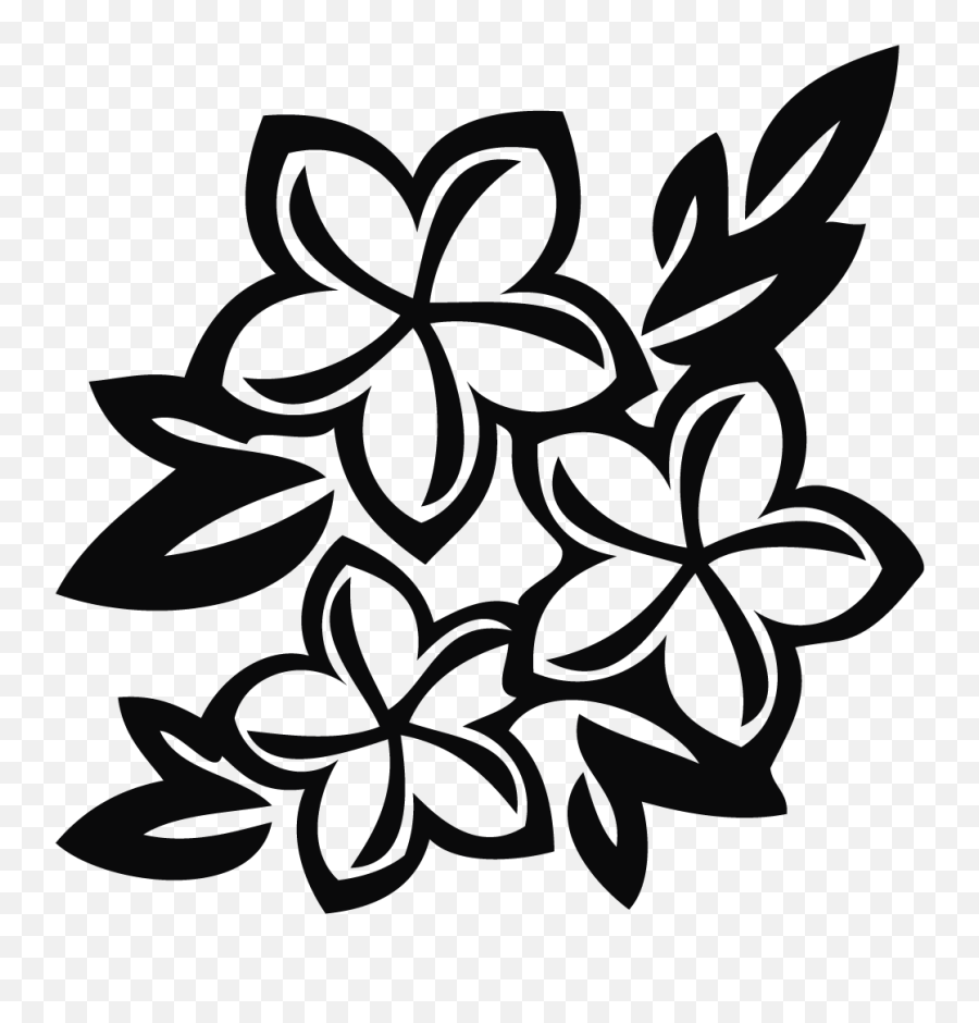 Black And White Flower Png Transparent - Black And White Hawaiian Flowers Clip Art Emoji,Black Flower Emoji