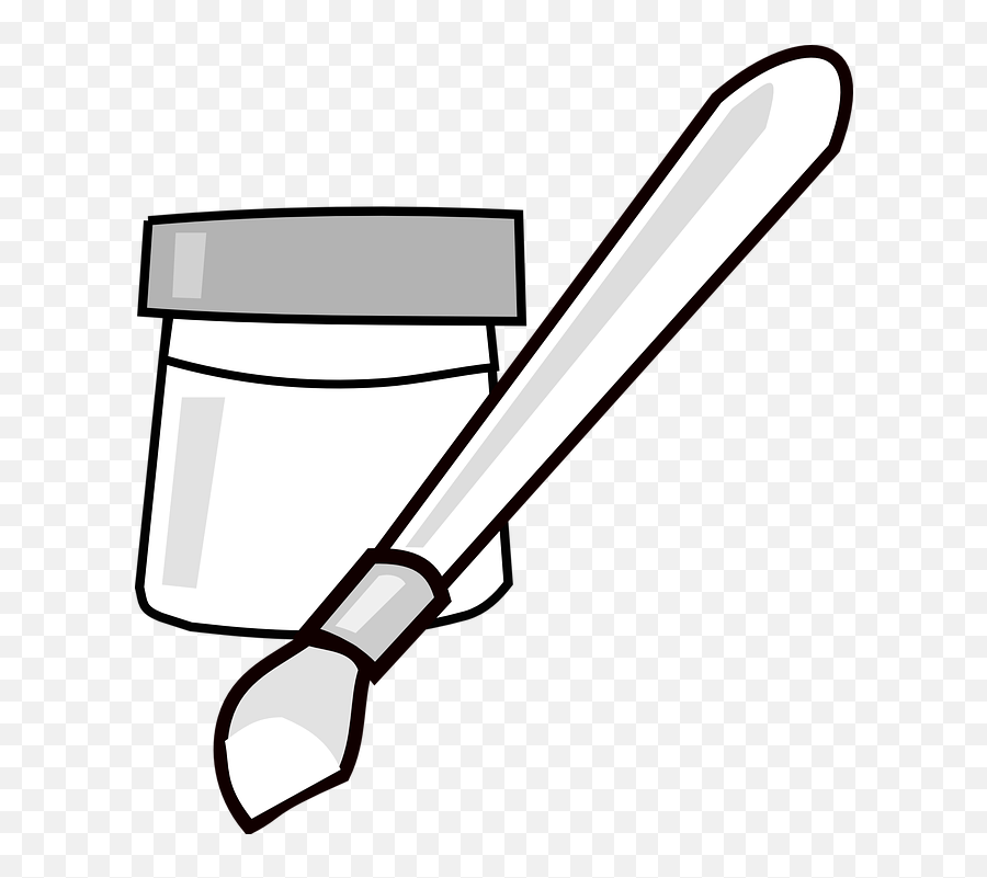 Brush Paint White - Paint Clip Art Black And White Emoji,Paint Bucket Emoji