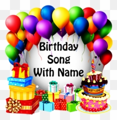 Birthday Song With Name Frame Quotes - Transparent Background Real Balloons Png Emoji,Happy Birthday Emoji Song