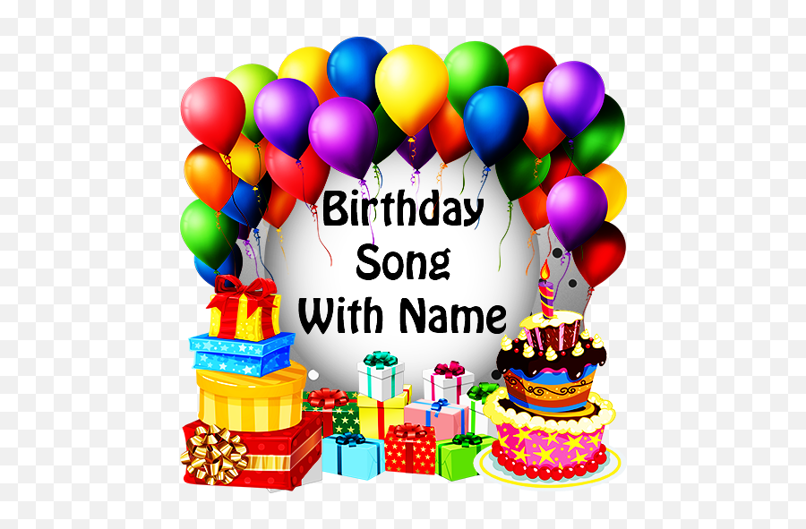 Birthday Song With Name Frame Quotes - Transparent Background Real Balloons...