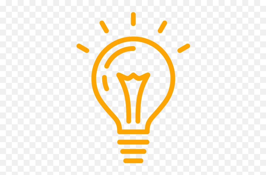 Orange Light Bulb 2 Icon - Orange Light Bulb Icon Png Emoji,Lightbulb Emoticon