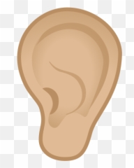 Ear Emoji With Medium - Emoji De Oreja,Footprint Emoji