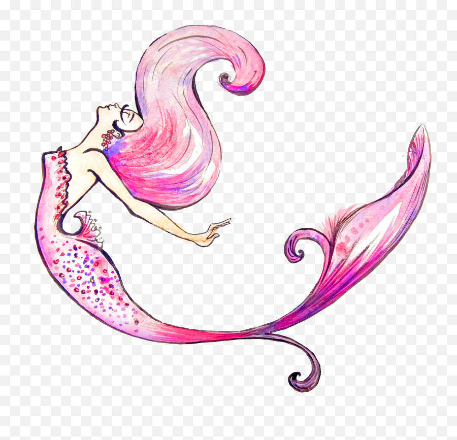 Mermaid Illustration - Purple Mermaid Png Download 3000 Mermaid Illustration Png Emoji,Is There A Mermaid Emoji