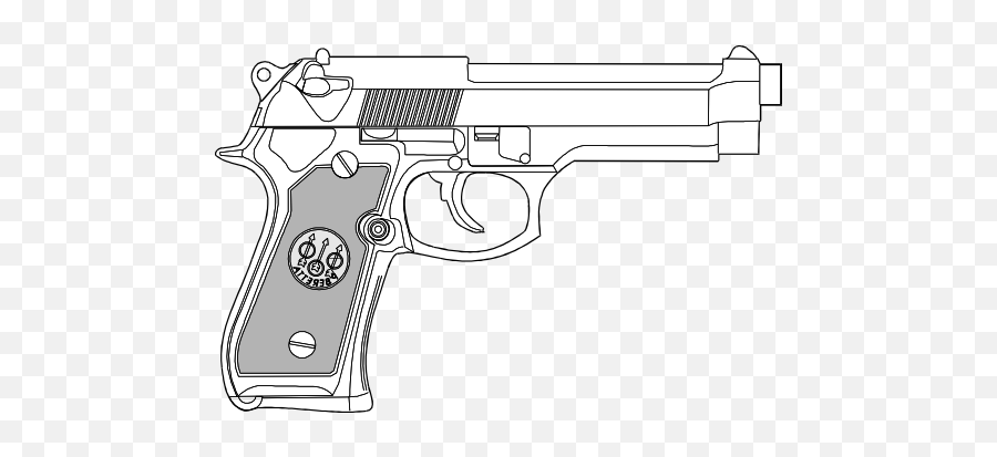 9mm Pistol Clipart I2clipart - Royalty Free Public Domain Gun Coloring Pages Emoji,Gun Emoticons
