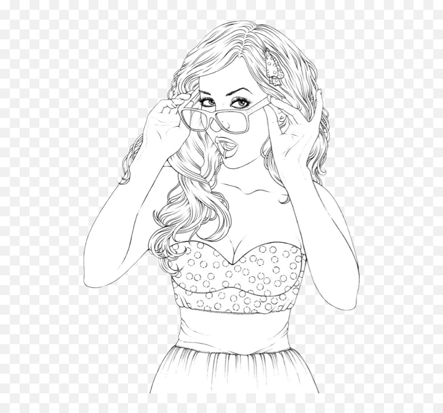 Girl Sexy Sexygirl Outline White Sticker By Nao - Coloring Pages For Girls Emoji,Sexy Girl Emoji