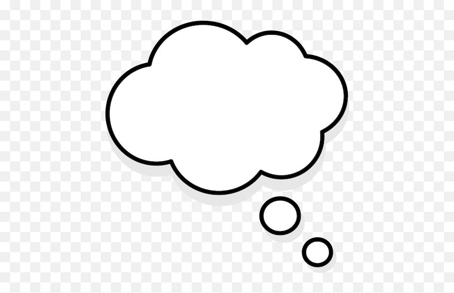 Thinking Cloud Png Download - Thinking Cloud Emoji Icon Dream Bubble Black Background,Thinking Emoji Vector