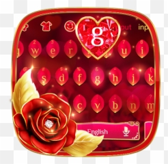 Luxurious Red Rose Keyboard Theme - Emoji