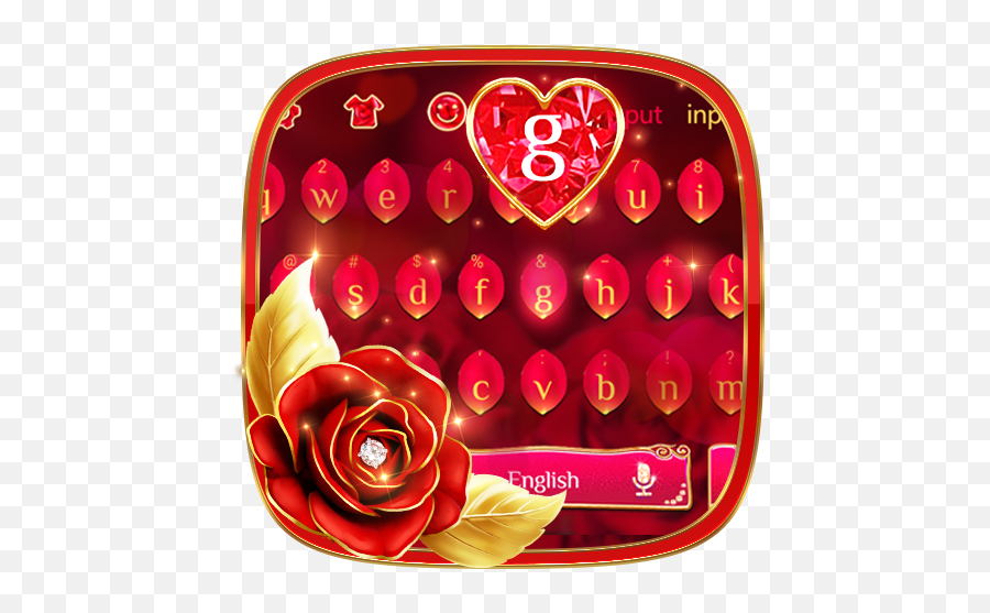 Luxurious Red Rose Keyboard Theme - Rose Emoji,Rose Emoticons